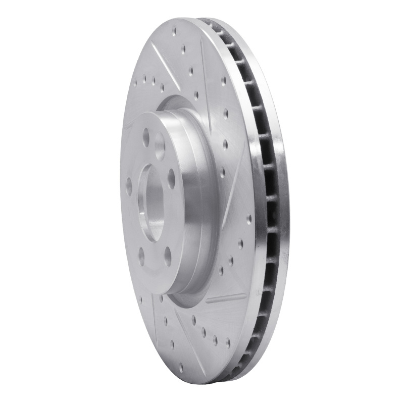Land Rover Range Rover Evoque Brake Rotor (1) - Front Right - R1 Concepts - Drilled & Slotted - Silver - `07-`18